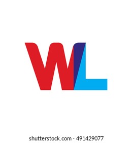 uppercase WL logo, red blue overlap transparent logo