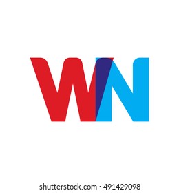 uppercase WN logo, red blue overlap transparent logo