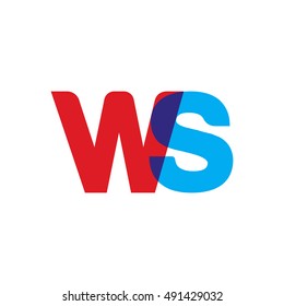 uppercase WS logo, red blue overlap transparent logo