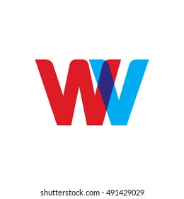 uppercase WV logo, red blue overlap transparent logo