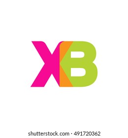 uppercase XB logo, pink green overlap transparent logo, modern lifestyle logo