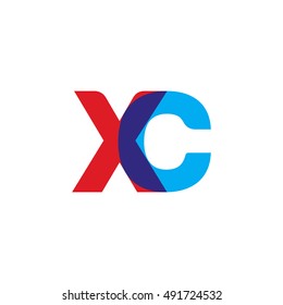 uppercase XC logo, red blue overlap transparent logo