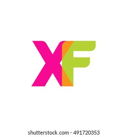 uppercase XF logo, pink green overlap transparent logo, modern lifestyle logo