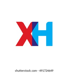 uppercase XH logo, red blue overlap transparent logo