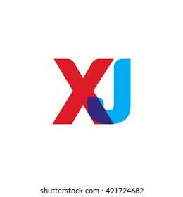 uppercase XJ logo, red blue overlap transparent logo