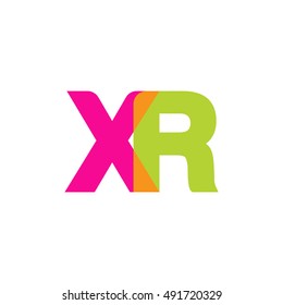 uppercase XR logo, pink green overlap transparent logo, modern lifestyle logo