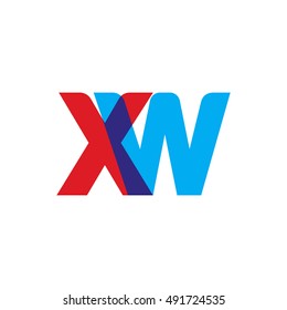 uppercase XW logo, red blue overlap transparent logo