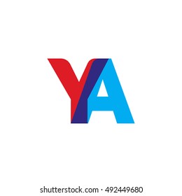 uppercase YA logo, red blue overlap transparent logo