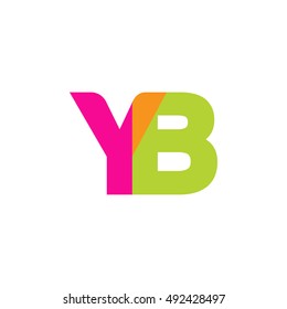 uppercase YB logo, pink green overlap transparent logo, modern lifestyle logo