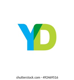 uppercase YD logo, blue green overlap transparent logo