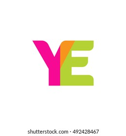 uppercase YE logo, pink green overlap transparent logo, modern lifestyle logo