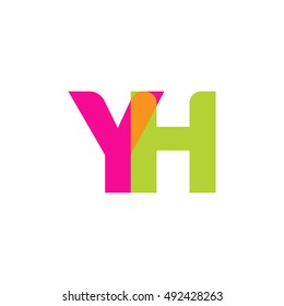 uppercase YH logo, pink green overlap transparent logo, modern lifestyle logo