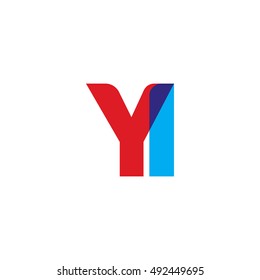uppercase YI logo, red blue overlap transparent logo