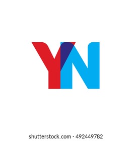 uppercase YN logo, red blue overlap transparent logo