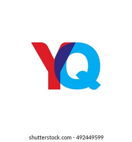 uppercase YQ logo, red blue overlap transparent logo
