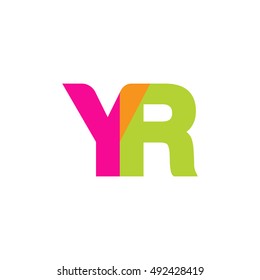 uppercase YR logo, pink green overlap transparent logo, modern lifestyle logo