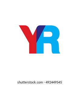 uppercase YR logo, red blue overlap transparent logo