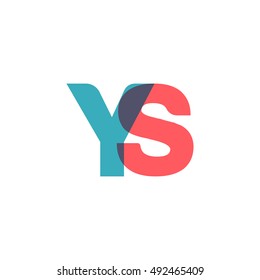 uppercase YS logo, modern classic pale blue red overlap transparent logo