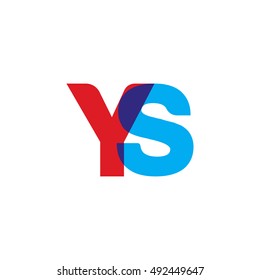 uppercase YS logo, red blue overlap transparent logo
