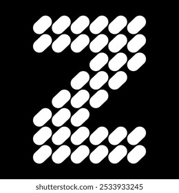 The uppercase Z alphabet design is made of dots (like stones). This letter design also looks minimalist, aesthetic, professional, sporty, unique, and of course very cool.