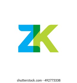 uppercase ZK logo, blue green overlap transparent logo