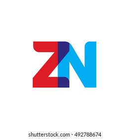 uppercase ZN logo, red blue overlap transparent logo