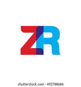 uppercase ZR logo, red blue overlap transparent logo