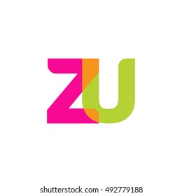 uppercase ZU logo, pink green overlap transparent logo, modern lifestyle logo