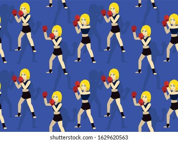 Uppercut Boxing Manga Cartoon Vector Seamless Background Wallpaper-01