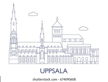 Uppsala, Sweden. The most famous buildings of the city