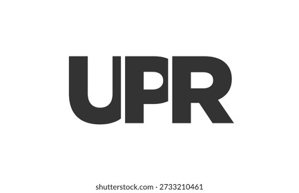 UPR logo design template with strong and modern bold text. Initial based vector logotype featuring simple and minimal typography. Trendy company identity ideal for businesses brand presence.