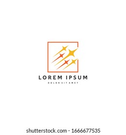 Upright Flare Light Logo Business Logo Template Vector Illustration.