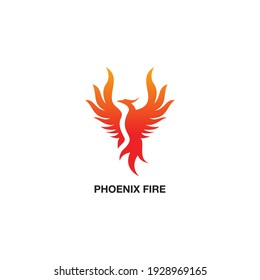 Upright Flying Phoenix Fire Bird abstract Logo design vector template. Dove Eagle Logotype concept icon. Vector high quality design