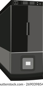 Vector vertical de la PC para el material del icono, del emblema o del logotipo relacionado con las computadoras
