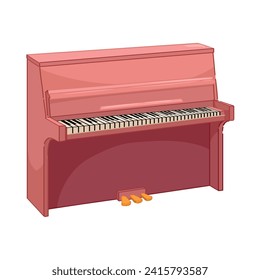 Upright piano on white background