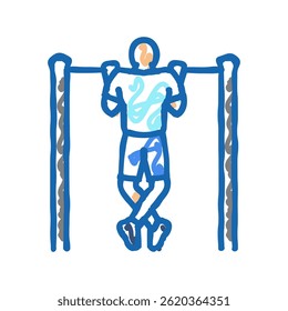 upright rows arm fitness exercise doodle icon sketch vector. upright rows arm fitness exercise sign. isolated symbol illustration