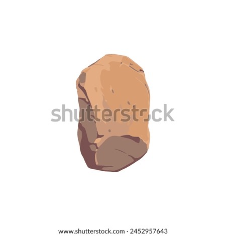 An upright, textured brown stone. Vector illustration suitable for depicting boulders or rock obstacles in landscape design.