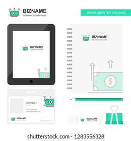 Uprising dollar Business Logo, Tab App, Diary PVC Employee Card and USB Brand Stationary Package Design Vector Template