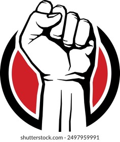 Uprising logo. Power resistance symbol. Fist punch
