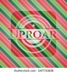 Uproar christmas colors style emblem. Vector Illustration. Detailed.