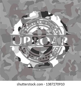 Uproar on grey camouflage pattern