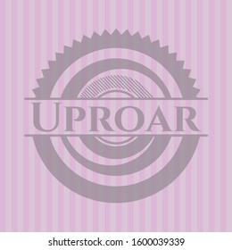 Uproar pink emblem. Vintage. Vector Illustration. Detailed.