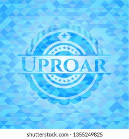 Uproar sky blue mosaic emblem