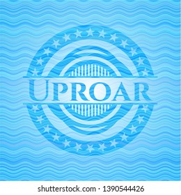 Uproar water wave concept emblem background. Vector Illustration. Detailed.