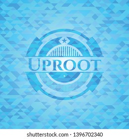 Uproot sky blue emblem. Mosaic background