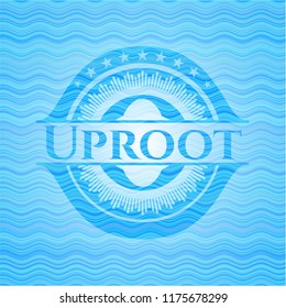 Uproot water wave emblem background.