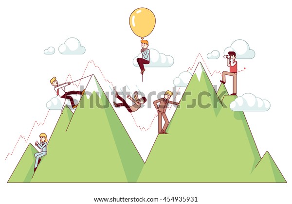 Ups Downs On Entrepreneur Path Business Stock Vector Royalty Free