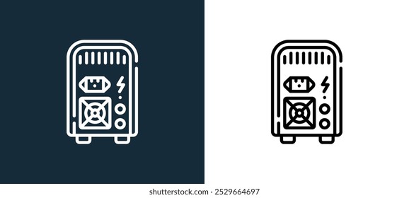 ups icon isolated on white and black colors. ups outline linear vector icon from computer peripherals collection for mobile apps, web and ui.