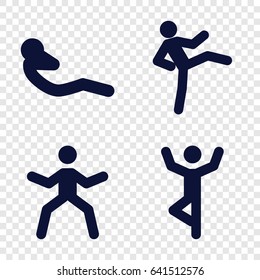 Ups icons set. set of 4 ups filled icons such as abdoninal workout