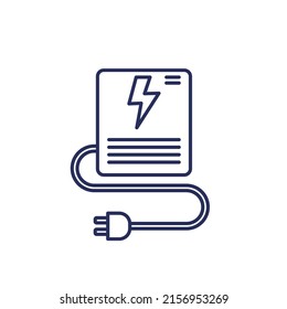 UPS, uninterruptible power supply line icon